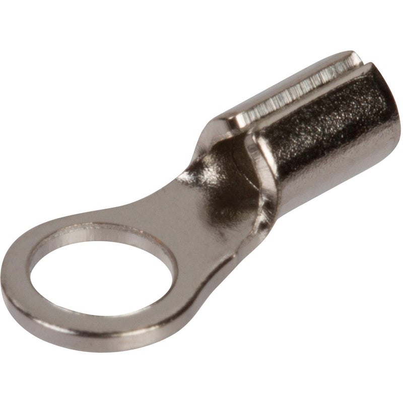 Morris Products High Temperature Ring Terminals â€“ 8 Wire Size - Â¼-inch Stud Size â€“ Nickel-Plated Steel â€“ For HVAC, Industrial Kilns, Electric Space Heaters, Commercial Ovens, Fryers â€“ Pack of 100, (12524) - Image 1